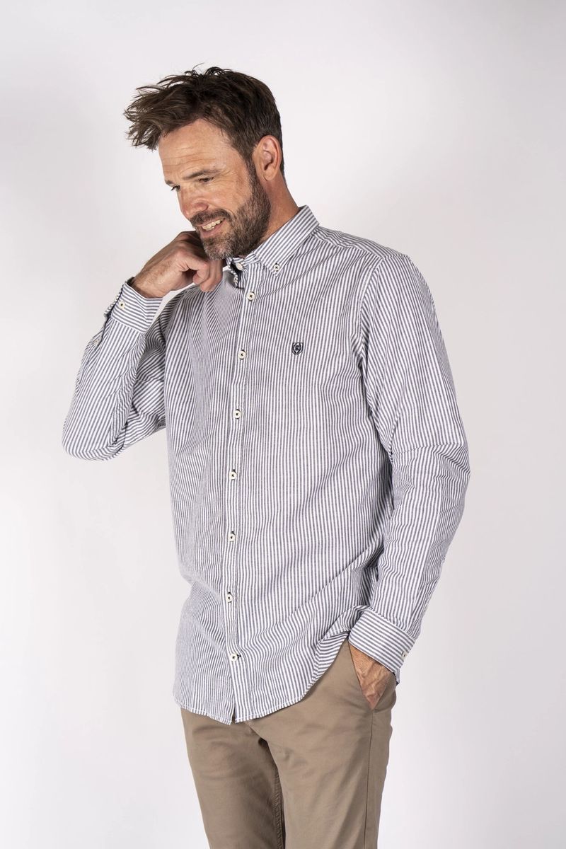 Oxfordskjorte med  mørkeblå striper